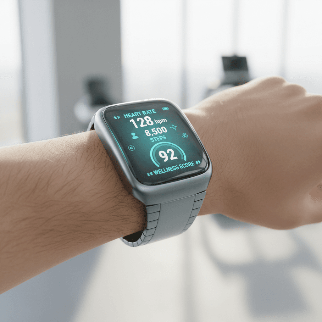 Close-up of a wearable device on a wrist